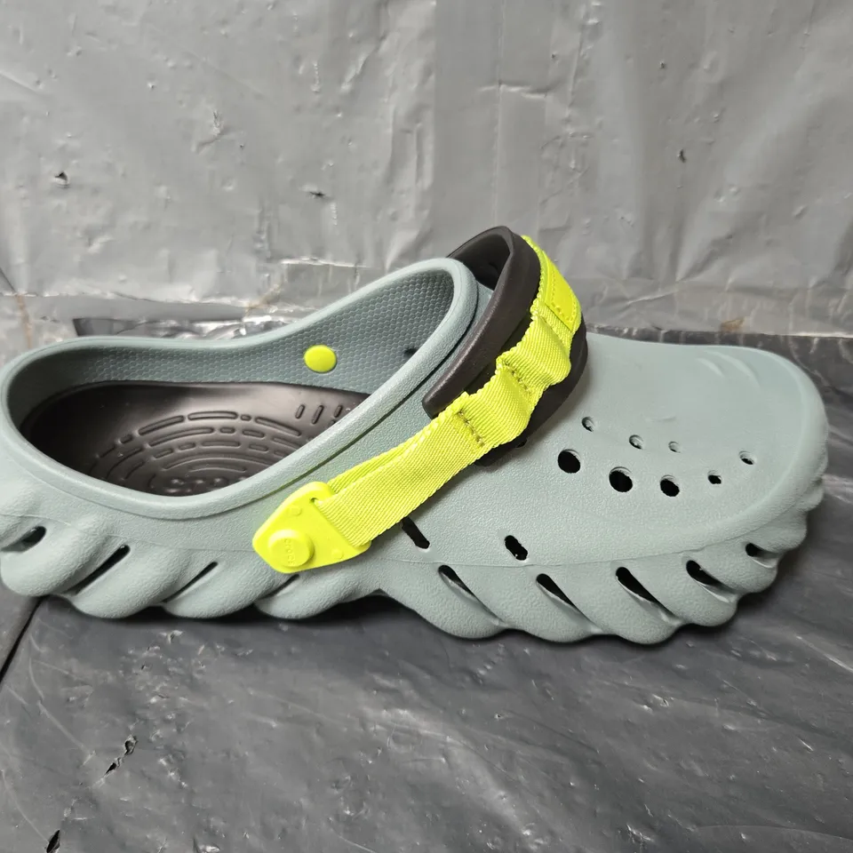 UNBOXED PAIR OF CROCS ECHO CLOGS IN GREY - M 12
