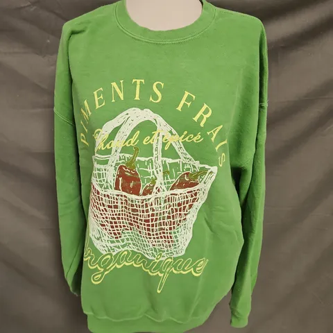 ANTHROPOLOGIE CHILLI SWEATSHIRT IN GREEN SIZE M