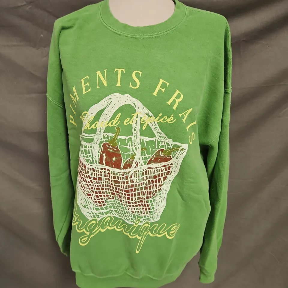 ANTHROPOLOGIE CHILLI SWEATSHIRT IN GREEN SIZE M