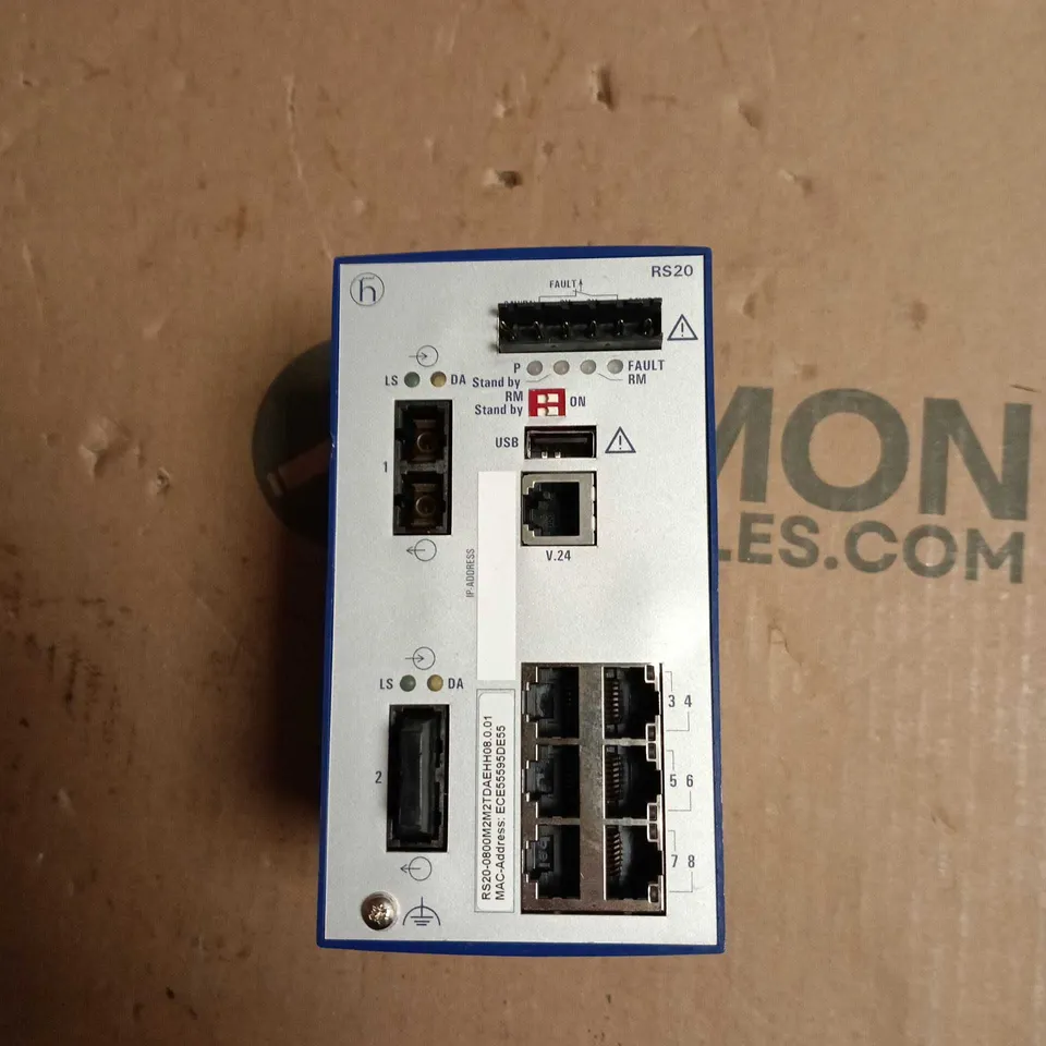 UNBOXED HIRSCHMANN RS20 RAIL SWITCH – 8-PORT INDUSTRIAL ETHERNET SWITCH (DIN RAIL)