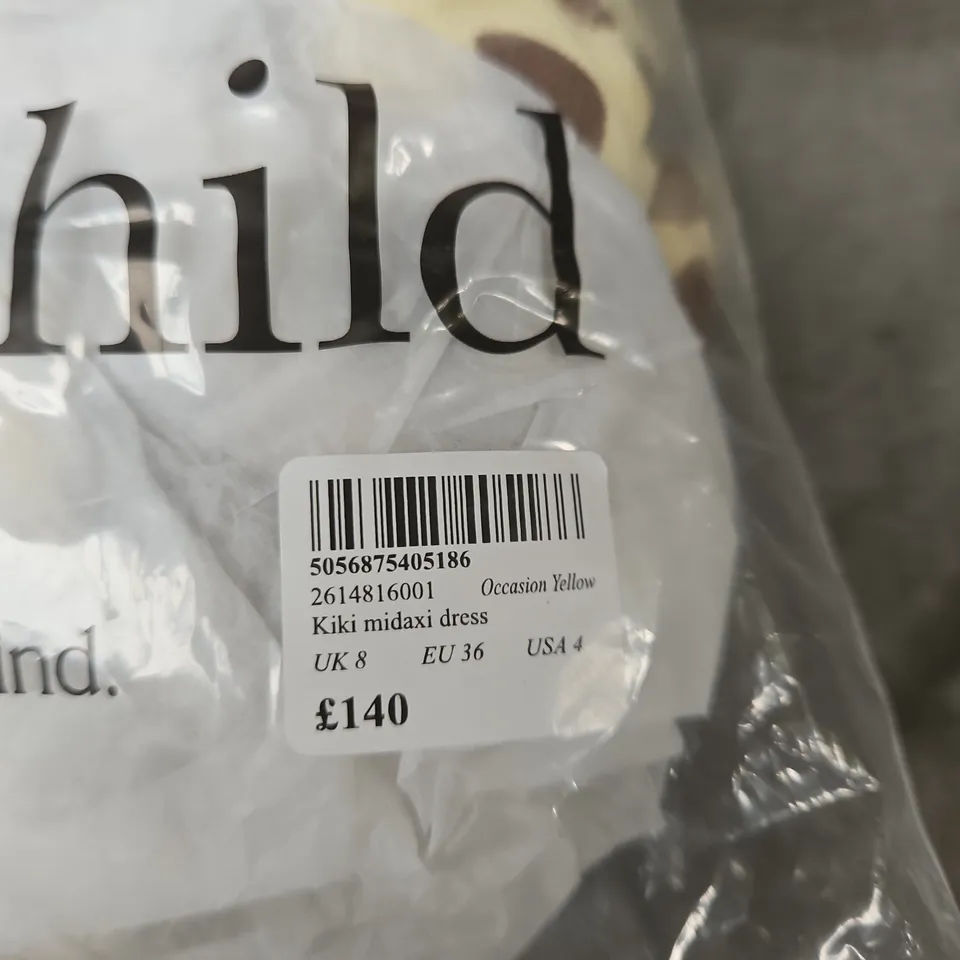 NOBODY'S CHILD KIKI MIDAXI DRESS – OCCASION YELLOW, UK 8