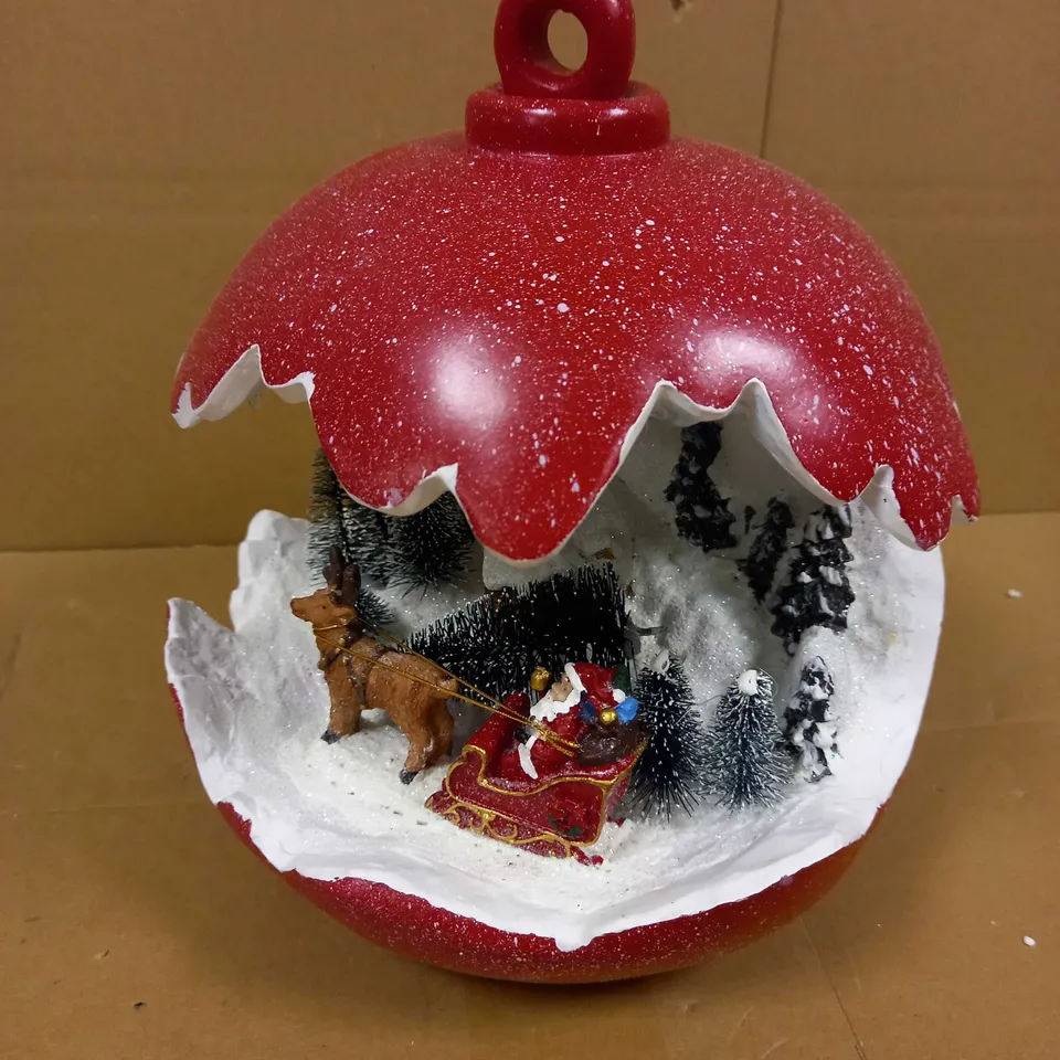 SANTAS EXPRESS PRE-LIT SPHERE WITH CHRISTMAS CHARACTER SCENE