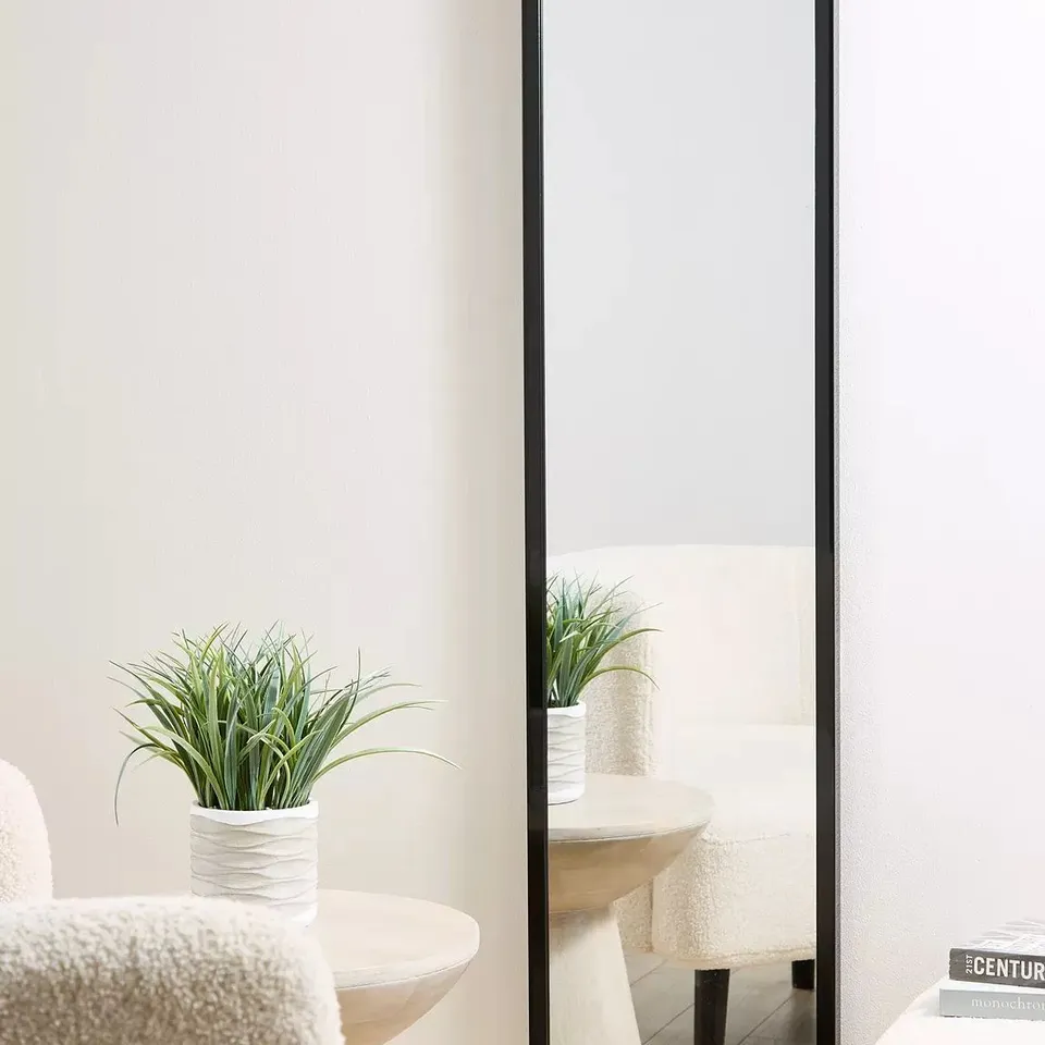 TALL RECTANGULAR MIRROR IN BLACK - COLLECTION ONLY RRP £29