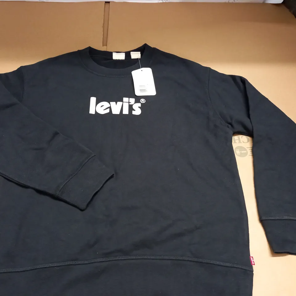LEVIS BLACK CREW JUMPER - S