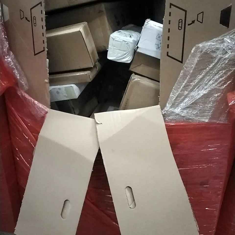 PALLET OF HOUSEHOLD ITEMS TO INCLUDE RUGS,PUTTING GOLF TRAINER,PET SCALE,PICTURE FRAMES AND OTHER ASSORTED ITEMS...