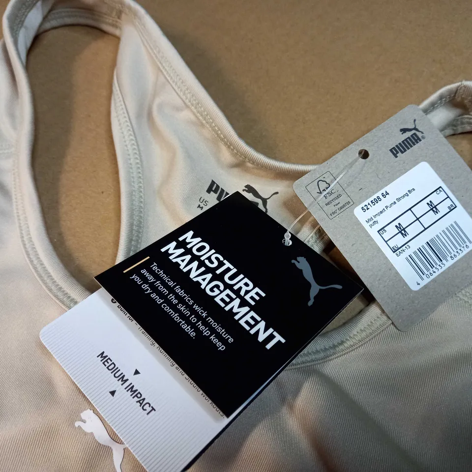 PUMA STONE/LOGO MILD IMPACT STRONG BRA - MEDIUM