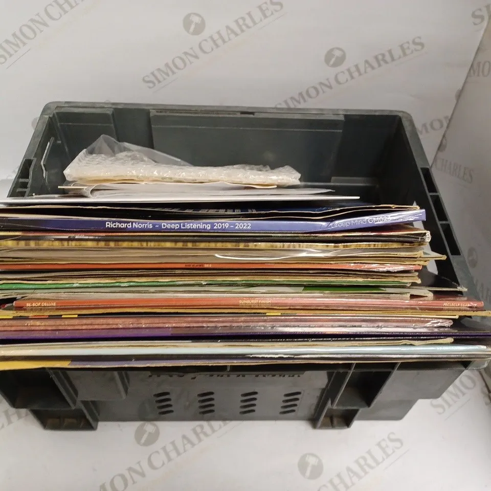 BOX OF APPROXIMATELY 20 ASSORTED VINYL RECORDS FROM VARIOUS ARTISTS TO INCLUDE AL BOWLLY, BIG BEAT, ABBA ETC