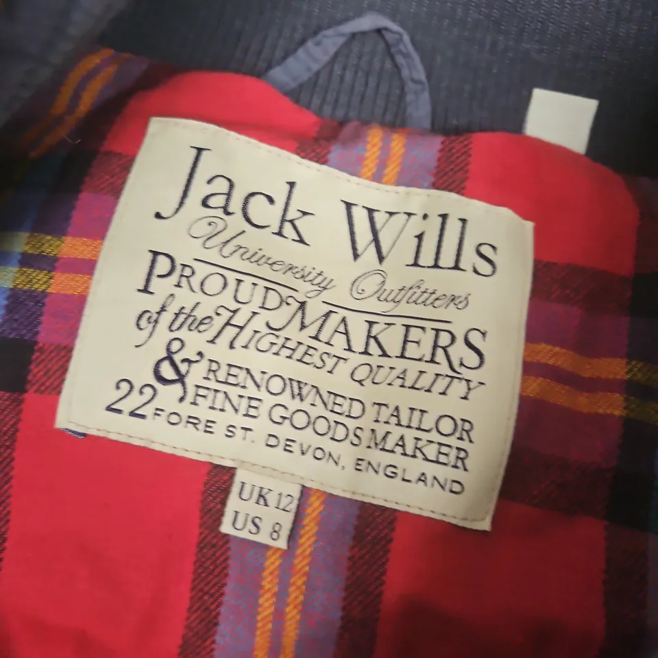 JACK WILLS HOODED GILET IN NAVY - UK 12