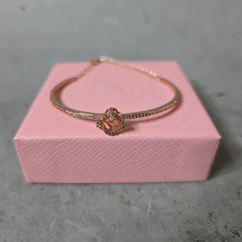 BOXED SWAROVSKI UNA BANGLE IN PINK ROSE GOLD 