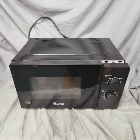 SWAN 20L 700W MANUAL MICROWAVE - BLACK - COLLECTION ONLY 