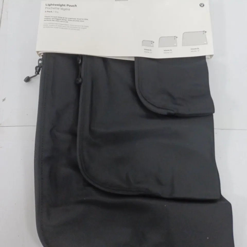 LIGHTWEIGHT POUCH IN BLACK - 3 PACK