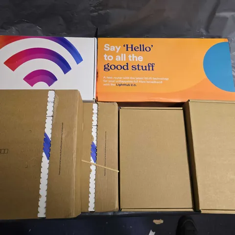 LOT OF 6 ASSORTED HOME NETWORKING ITEMS TO INCLUDE LIGHTHUB 2.0 AND SKY HUBS