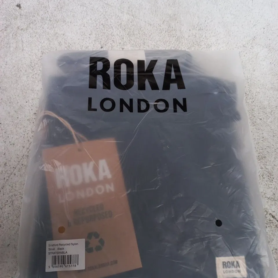 ROKA LONDON SMALL BLACK RECYCLED NYLON BAG