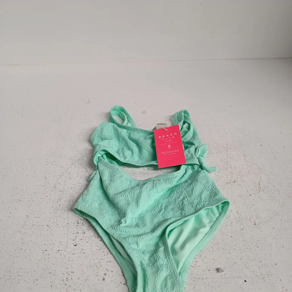 MONSOON CHILDREN GREEN BIKINI SET – BEACH CLUB MAKE WAVES, AGE 5-6 YRS (110-116 CM)