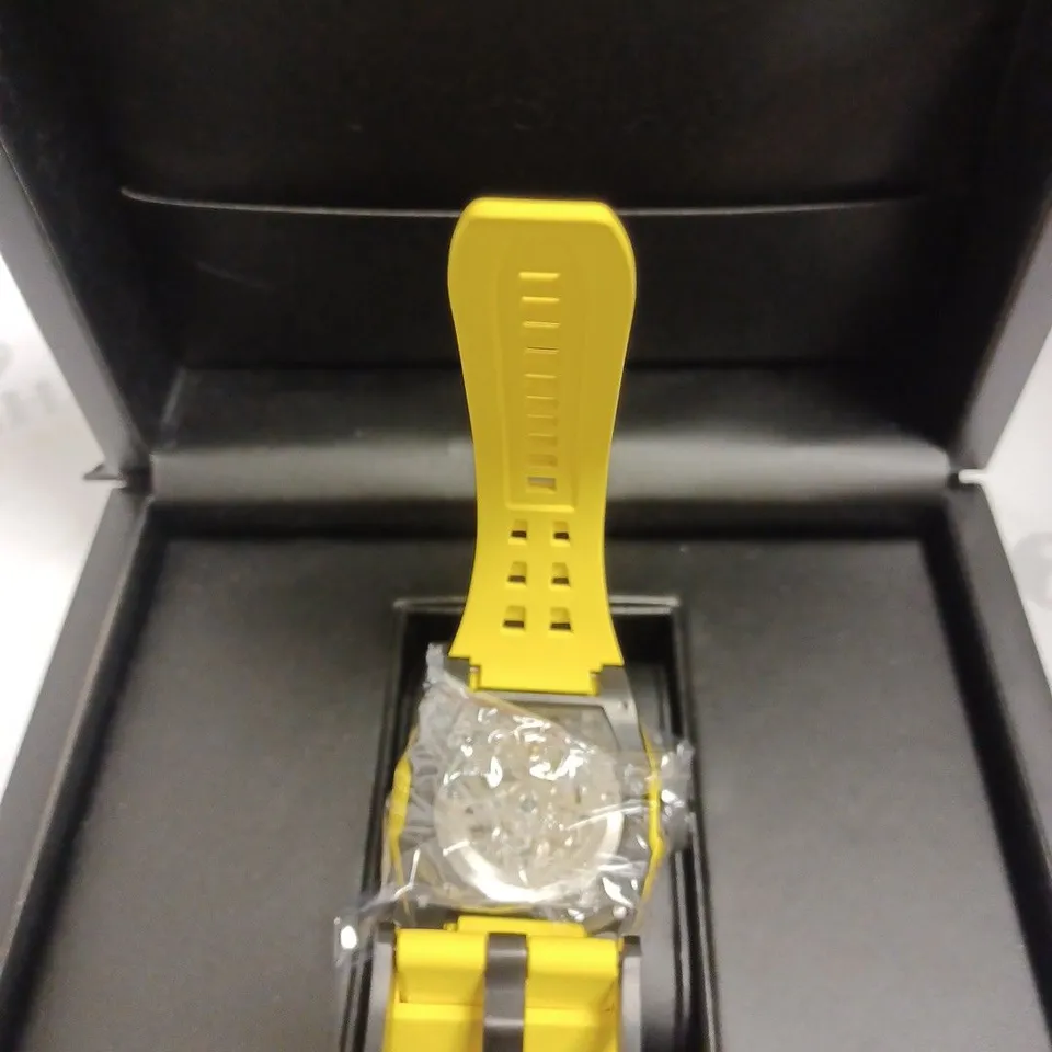 BOXED GRESHAM GENTS GENESIS G1 SPECIAL EDITION WATCH - RUBBER STRAP - YELLOW