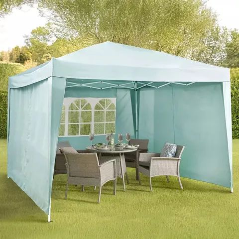 VERY HOME 3 X 3M POP UP GAZEBO WITH 3 PIECE SIDE PANELS - BLUE