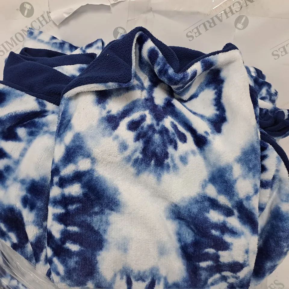 COZEE HOME WATERCOLOUR PRINT VELVETSOFT DUVET SET IN BLUE - SIZE DOUBLE 