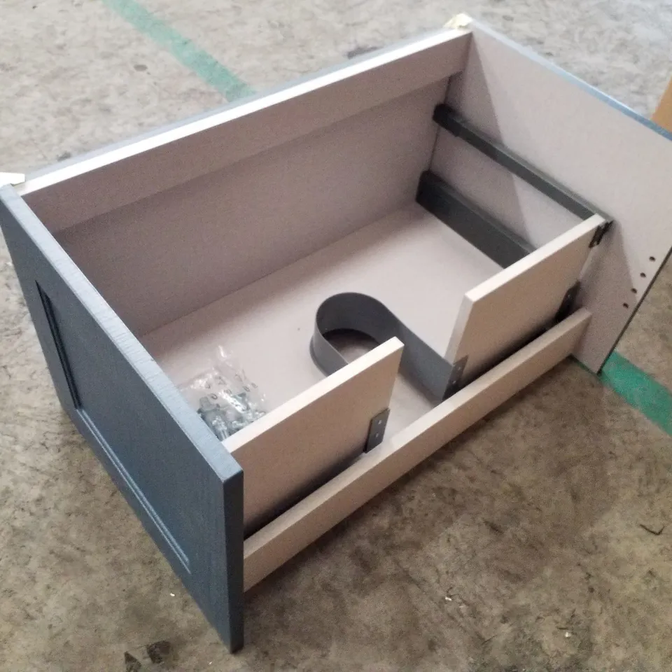 BOXED BRAND CHELWORTH WALL HUNG VANITY UNIT - CONTOUR BLUE ASH - 737×448×413MM