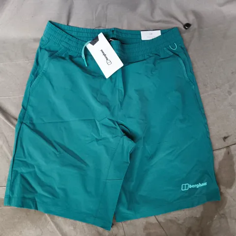 BERGHAUS WANDERMOOR WIND SHORTS IN TEAL SIZE UK MEDIUM