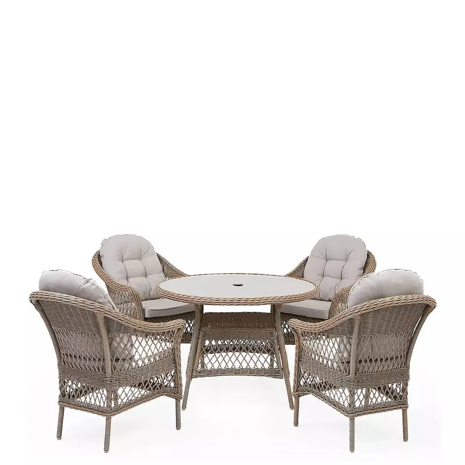 BOXED VENICE 4 SEATER DINING SET (3 BOXES) RRP £799.99