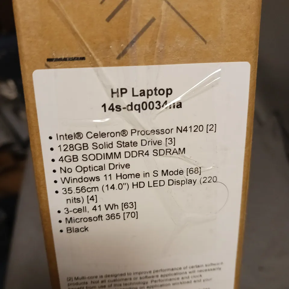 BOXED HP INTEL CELERON PROCESSOR N4120 128GB SSD LAPTOP