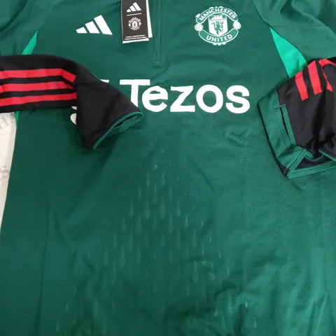 ADIDAS MANCHESTER UNITED FOOTBALL CLUB QUARTER ZIP - SMALL