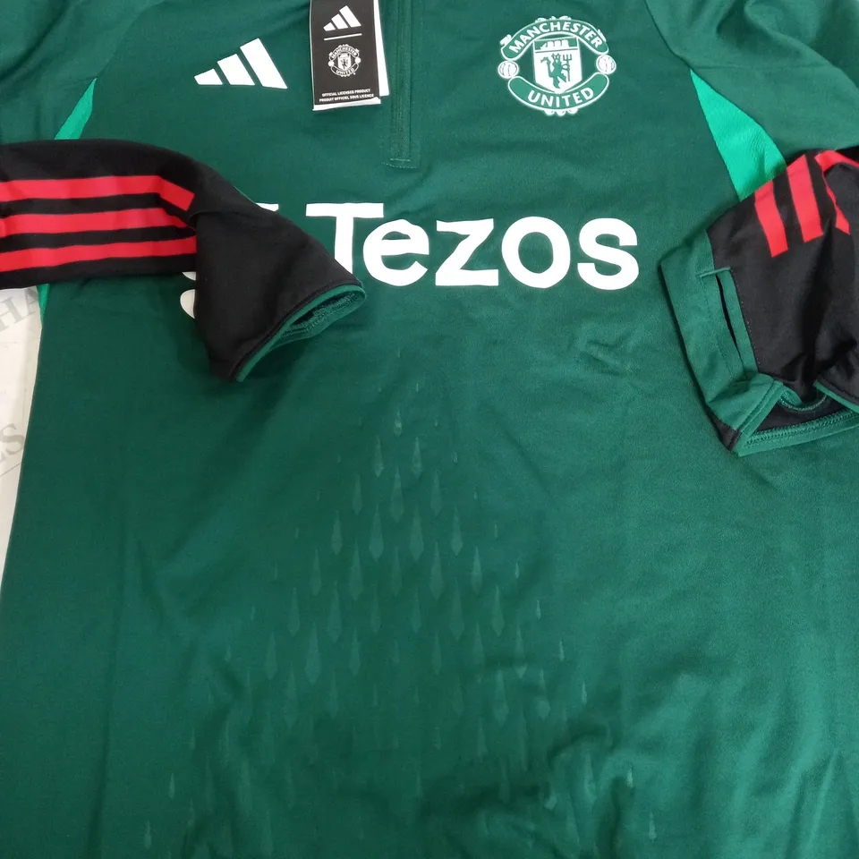 ADIDAS MANCHESTER UNITED FOOTBALL CLUB QUARTER ZIP - SMALL