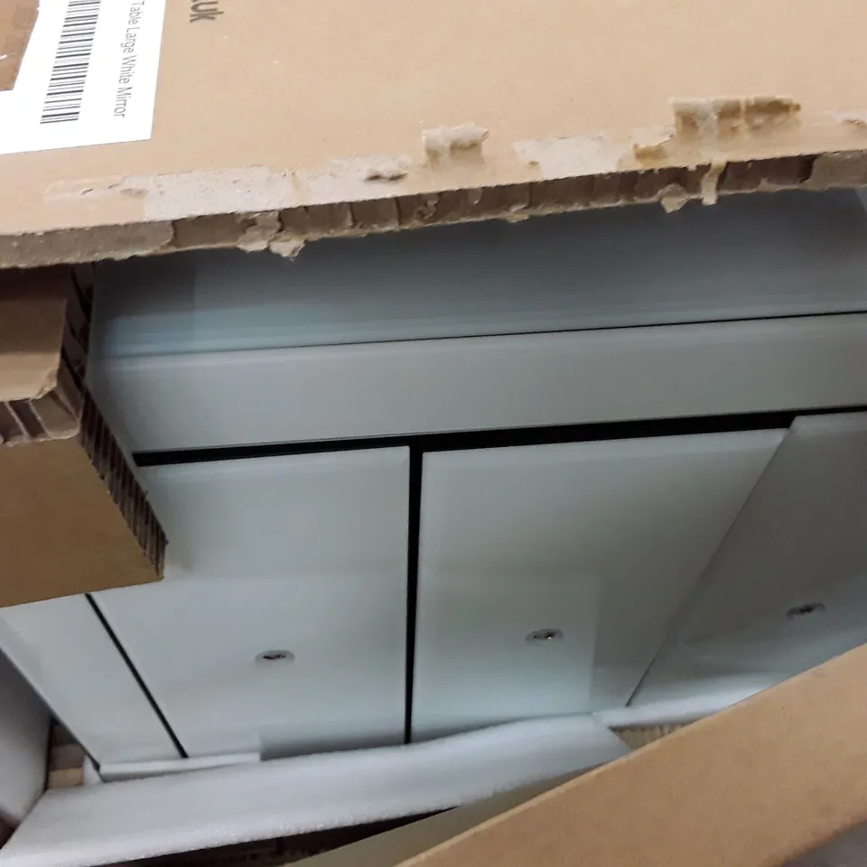 BOXED LEXI MIRRORED BEDSIDE CABINET WITH 3 DRAWERS