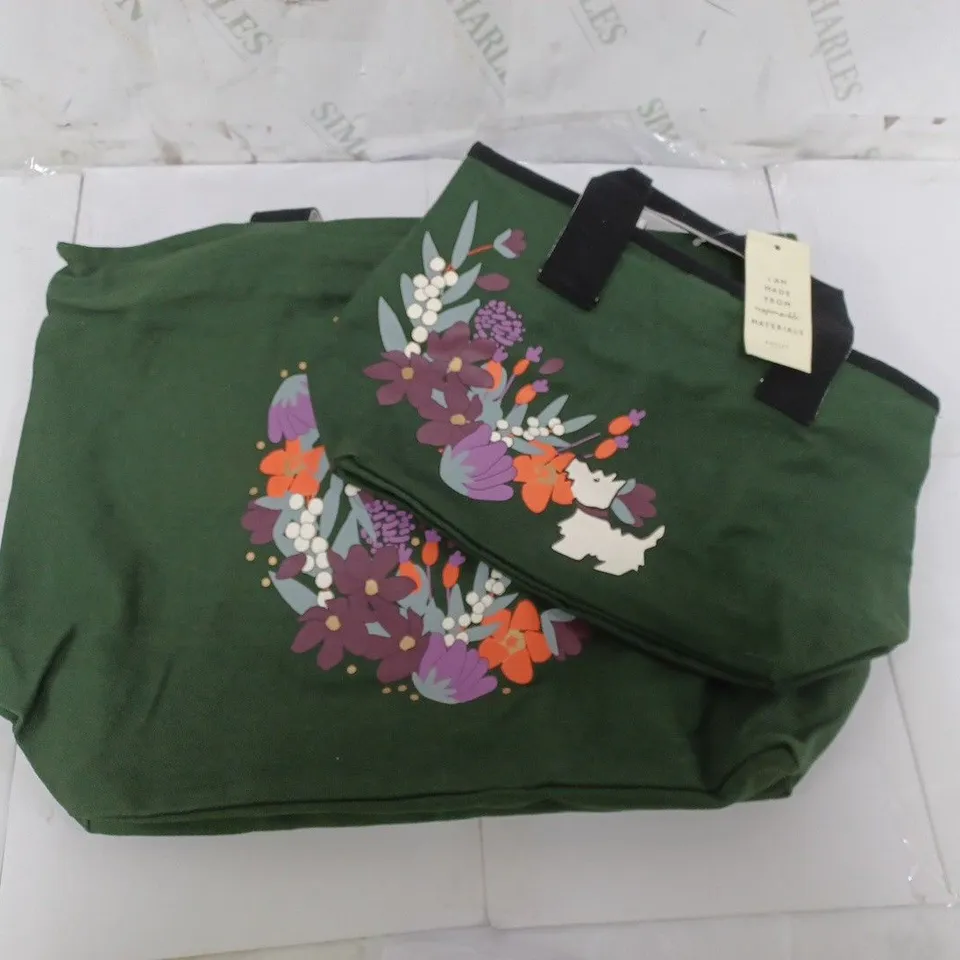 RADLEY TOTE AND MINI BAG SET IN DARK GREEN