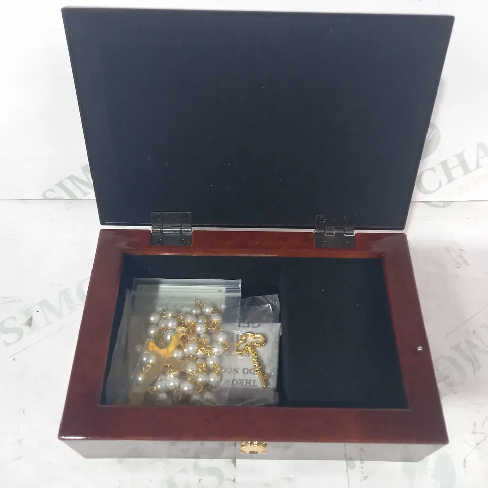 THE BRADFORD EXCHANGE - OUR BLESSED MOTHER HEIRLOOM MUSIC BOX W. NECKLACE