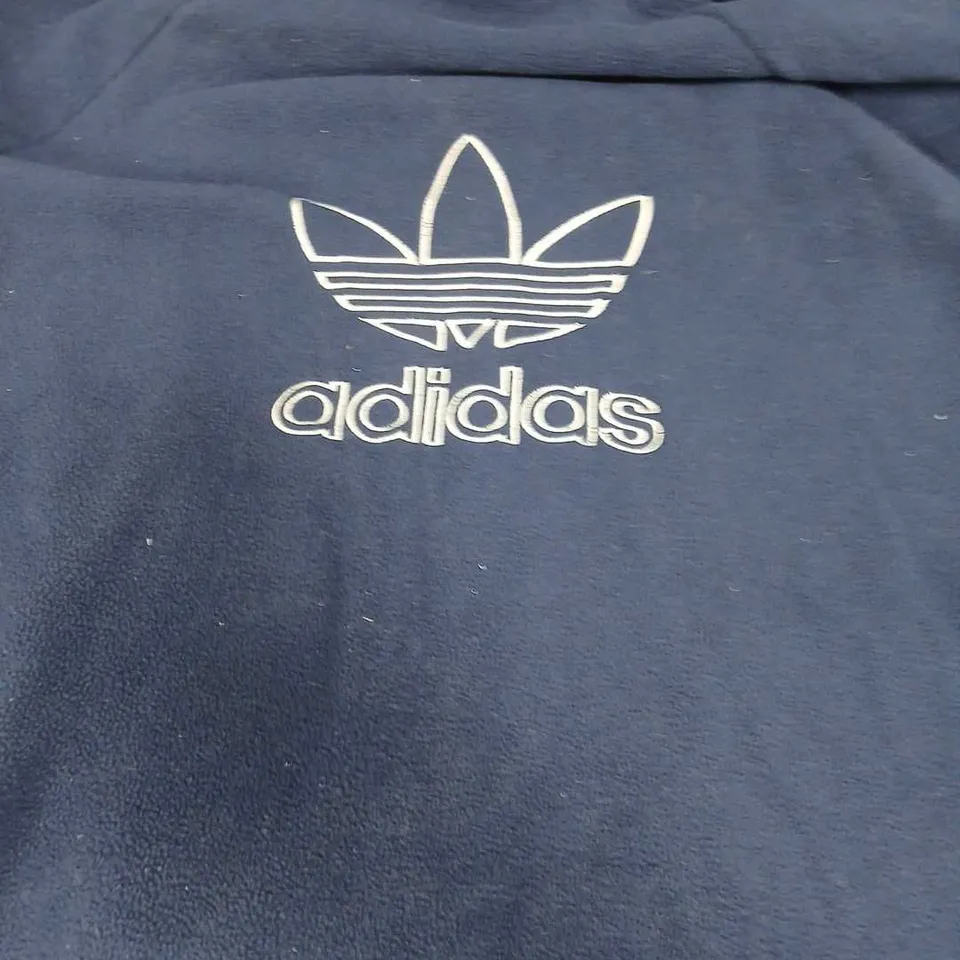 ADIDAS ZIP UP FLEECE IN NAVY SIZE LARGE