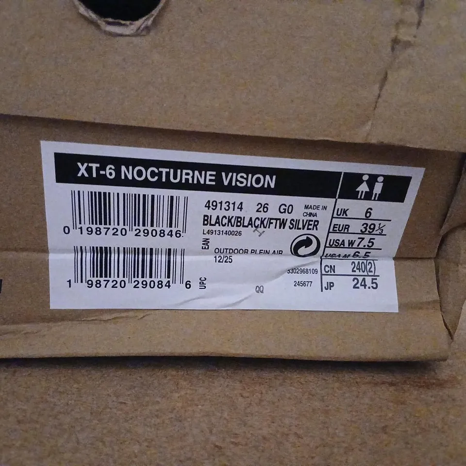 SALOMON XT-6 NOCTURNE VISION TRAIL RUNNING SHOES – UK 6 (EU 39.5), GREY/BLACK