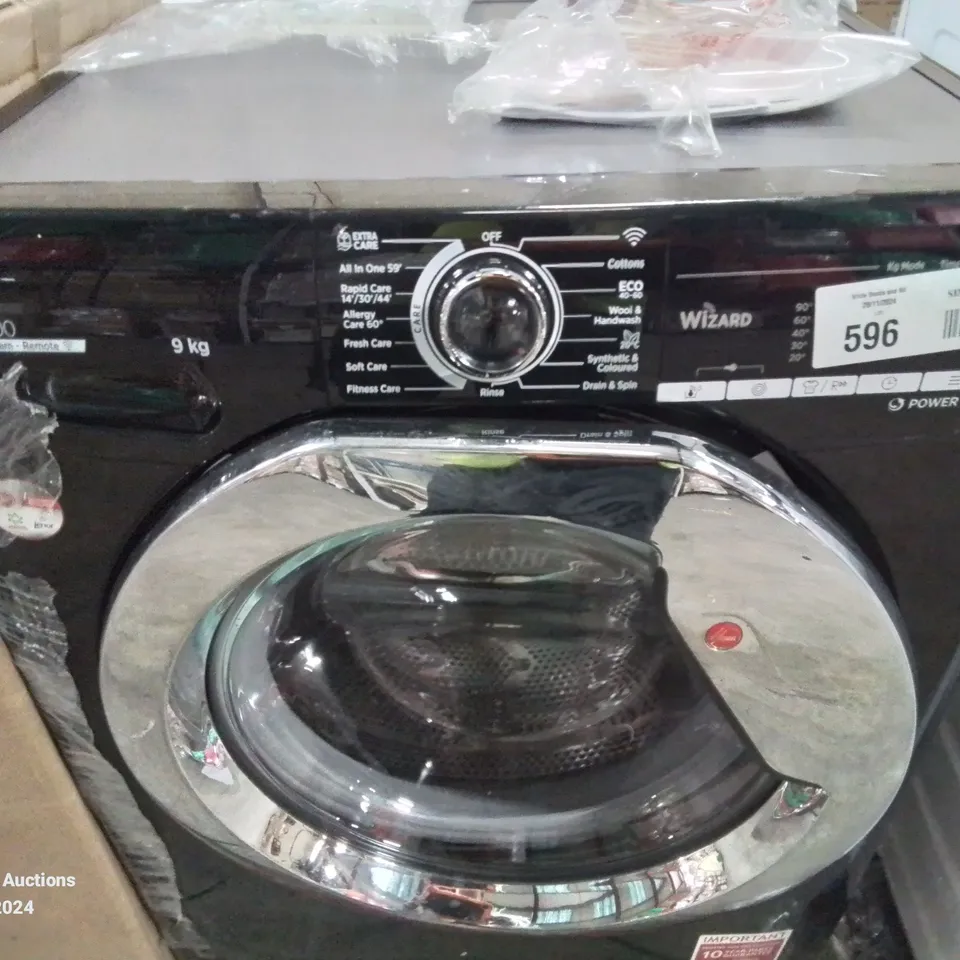 HOOVER H-WASH 300 H3WS495TACBE FREESTANDING WASHING MACHINE, CHROME DOOR, WIFI CONNECTED, 9 KG LOAD, 1400 RPM, BLACK