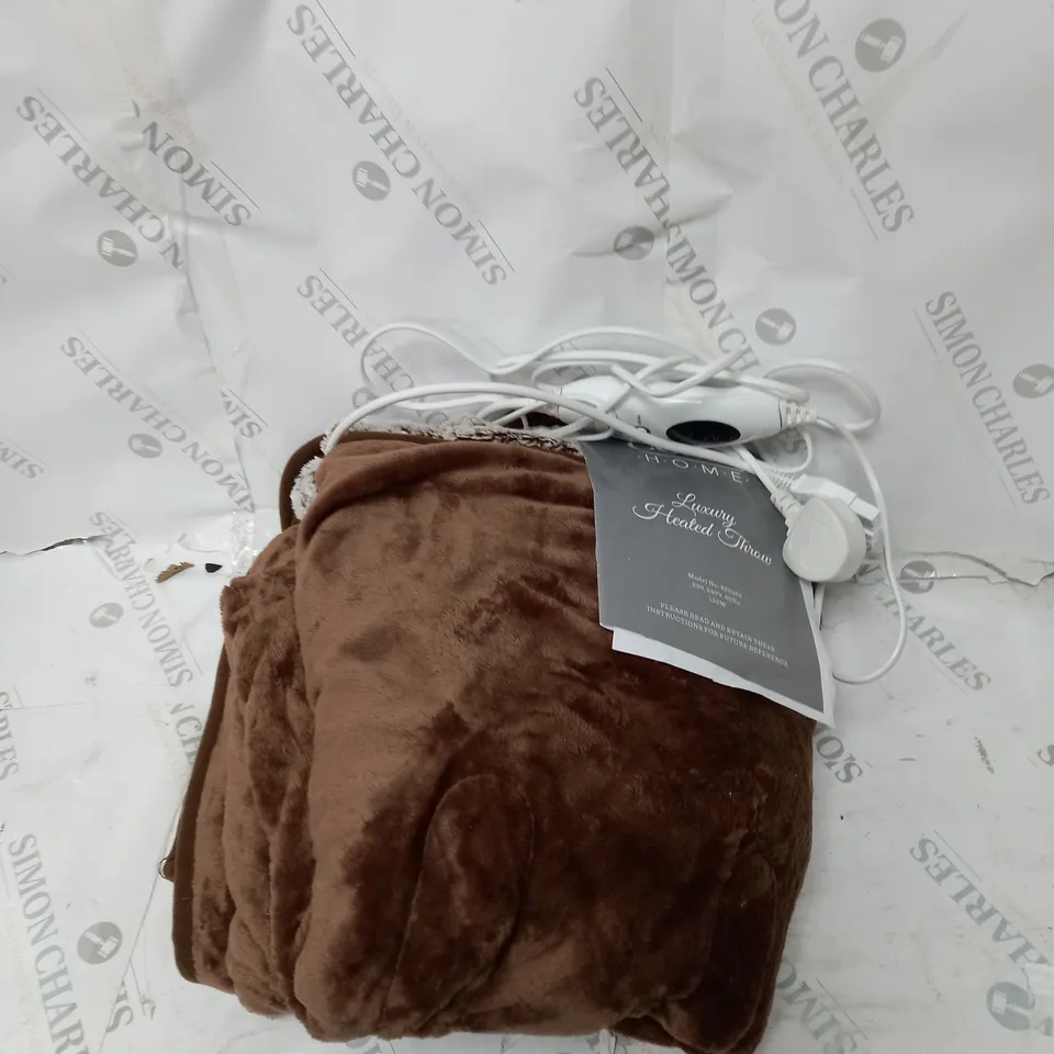 BOXED COZEE HOME LUXURY HEATED THROW - NEUTRAL/BROWN