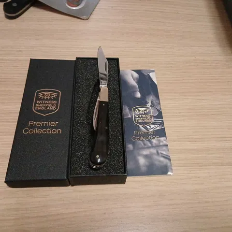 WITNESS SHEFFIELD ENGLAND PREMIER COLLECTION FOLDING KNIFE – PRESENTATION BOX 