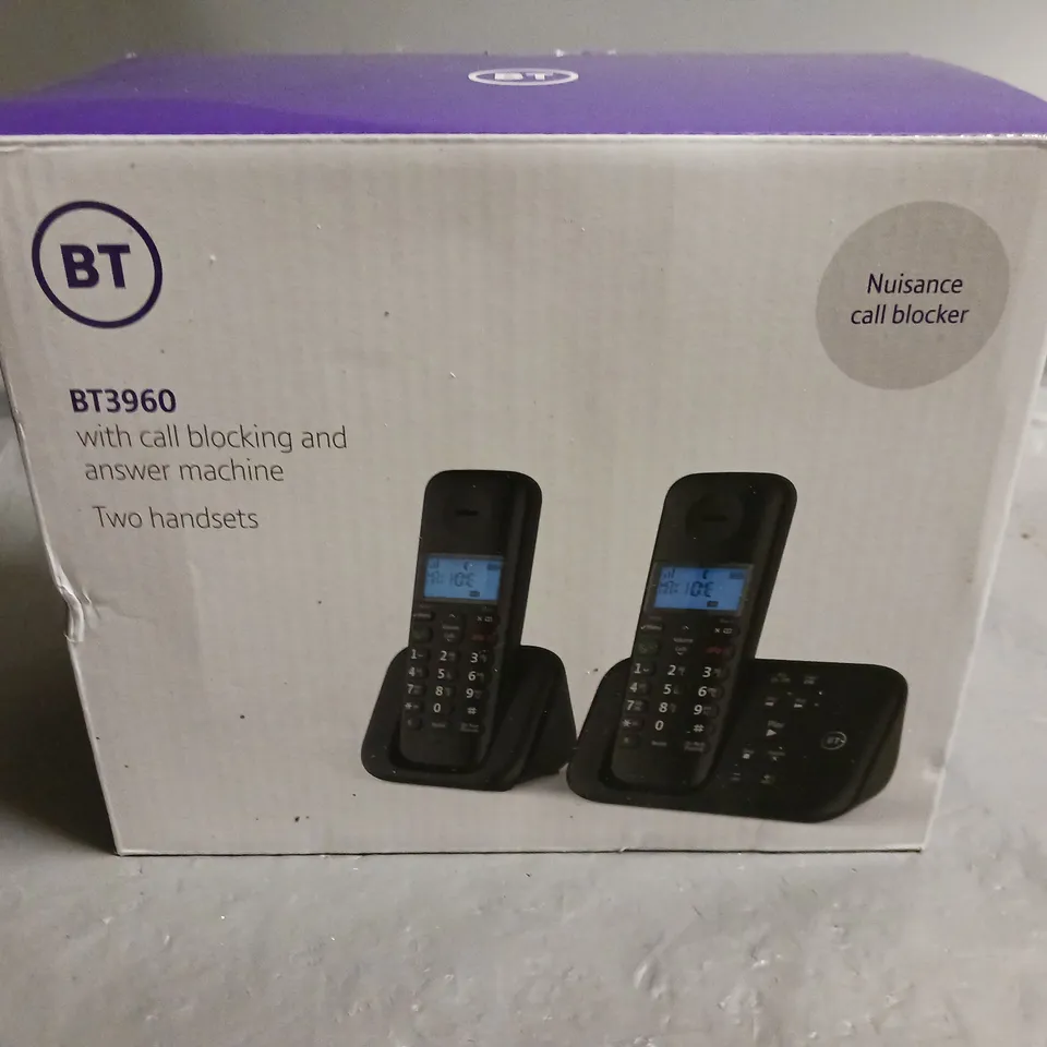 BOXED BT BT3960 TWO HANDSET HOME PHONE SET