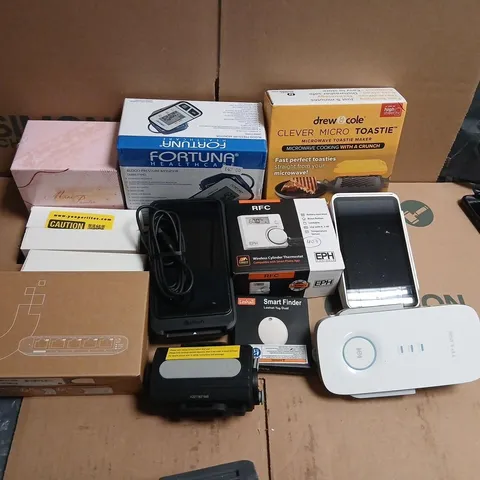 ASSORTED HOME ELECTRONICS & SMALL APPLIANCES (MIXED LOT) – BP MONITOR, MICROWAVE TOASTIE MAKER, THERMOSTAT & SMART DEVICES