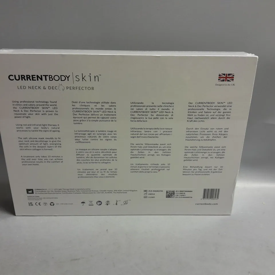 BOXED AND SEALED CURRENTBODY SKIN LED NECK AND DEC PERFECTOR 