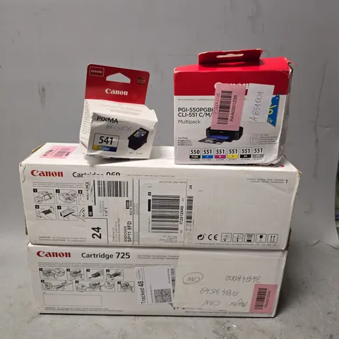 BOX OF APPROXIMATELY 7 ASSORTED ITEMS TO INCLUDE - CANON CLI-551C , CANON CARTRIDGE 725 ETC