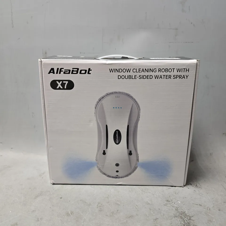 BOXED ALFABOT X 7 WINDOW CLEANING ROBOT WITH DOUBLE SIDED WATER SPRAY 