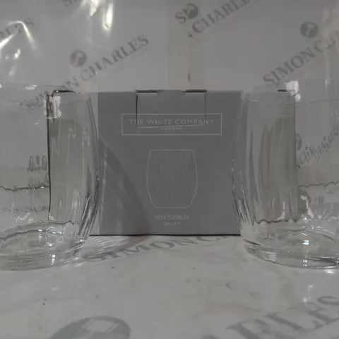 BOXED THE WHITE COMPANY SET OF 4 SKYE TUMBLERS