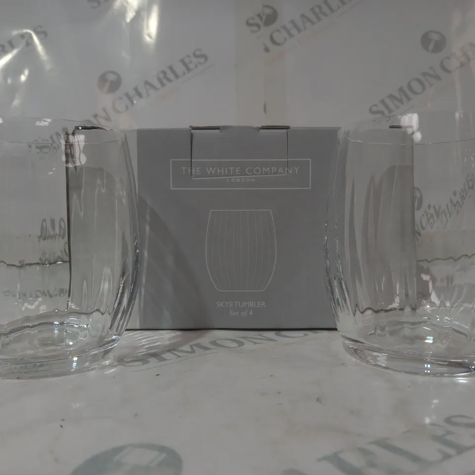BOXED THE WHITE COMPANY SET OF 4 SKYE TUMBLERS