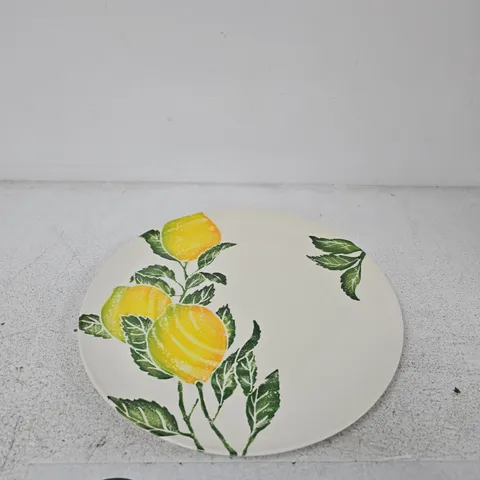 CERAMIC PLATE WITH YELLOW LEMON MOTIF