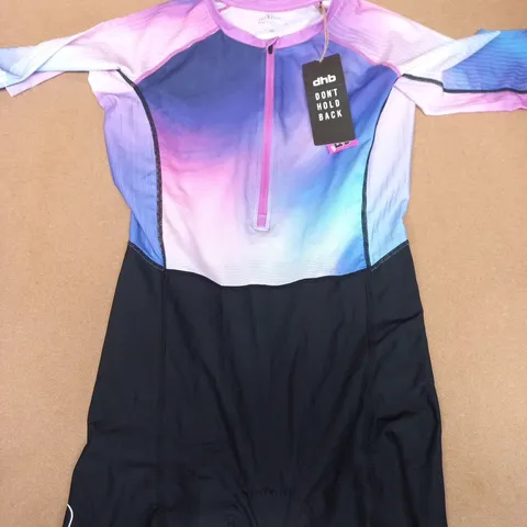 DHB SS TRI SUIT β PINK/PURPLE GRADIENT, UK 12 (M)