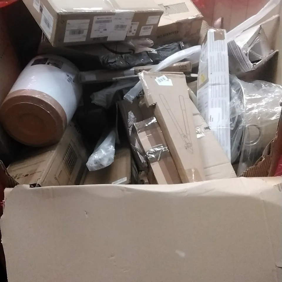 PALLET OF ASSORTED HOUSEHOLD GOODS AND PRODUCTS TO INCLUDE;HIGH PRESSURE WASHER, AIR CONDITIONER, BOXED FURNITURE ETC