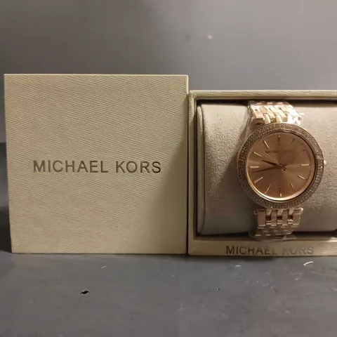 BOXED MICHAEL KORS ROSE GOLD CLASSIC WATCH 