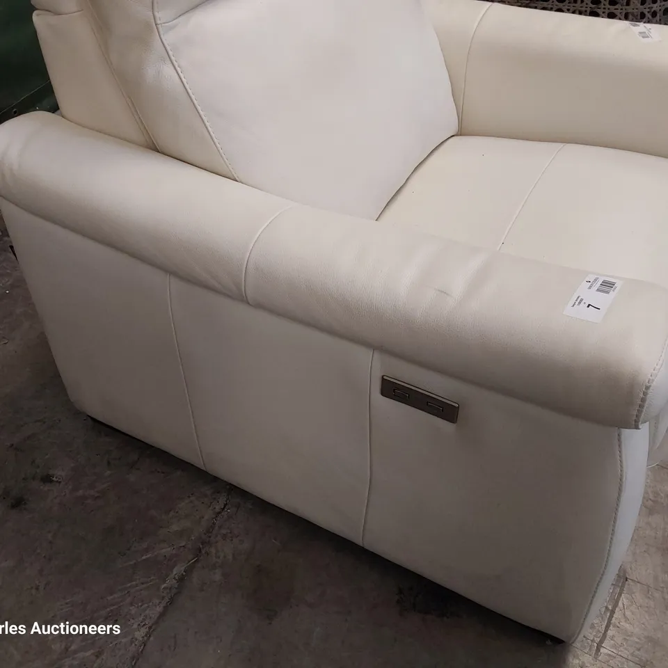 QUALITY ITALIAN DESIGNER ADRIANO POWER RECLINING EASY CHAIR WHITE LEATHER 