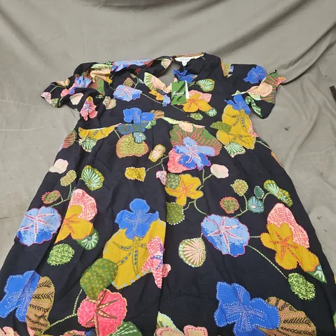 WHITE STUFF LUCY MIDI DRESS IN NAVY MULTI SIZE 16R