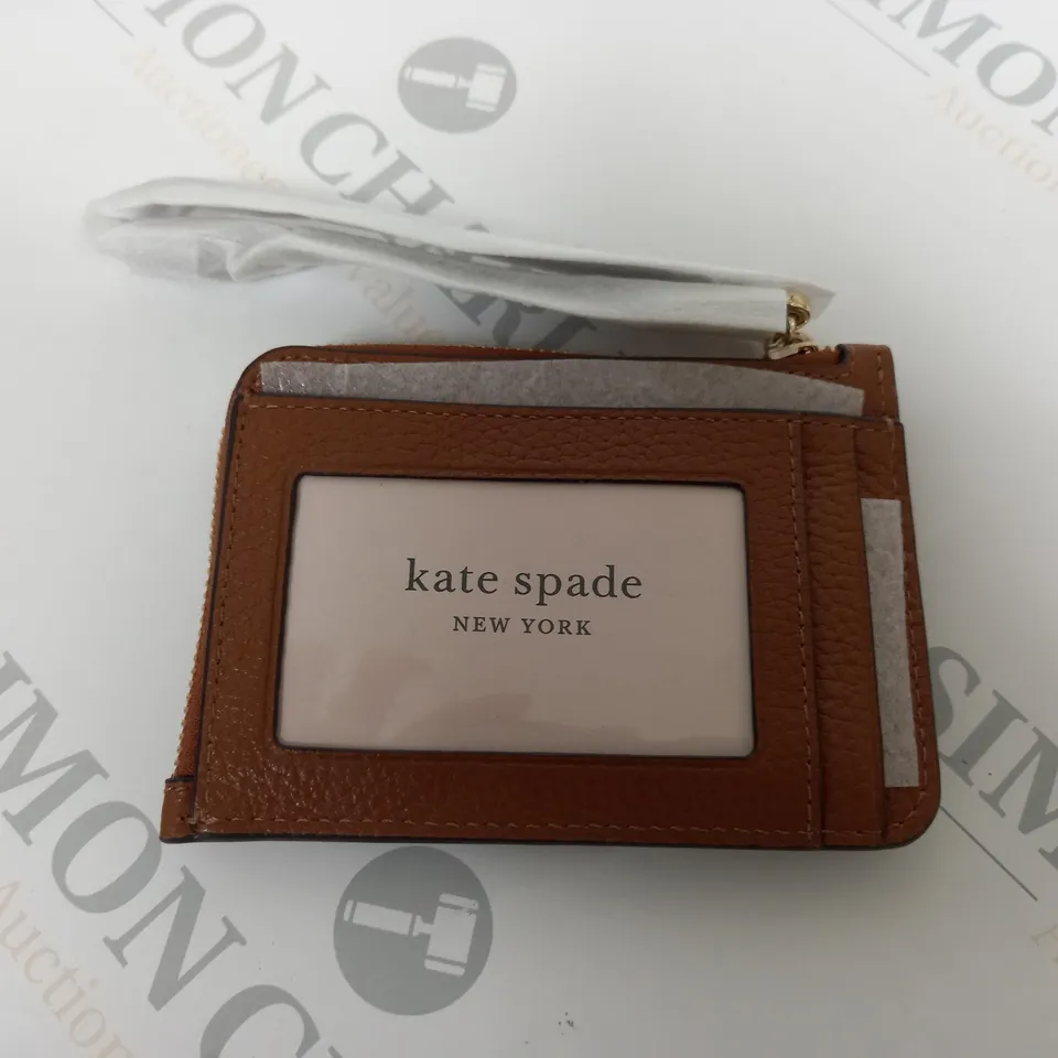 KATE SPADE BROWN LEATHER CARD WALLET