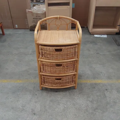 DESIGNER RATTAN 3 DRAWER CABINET